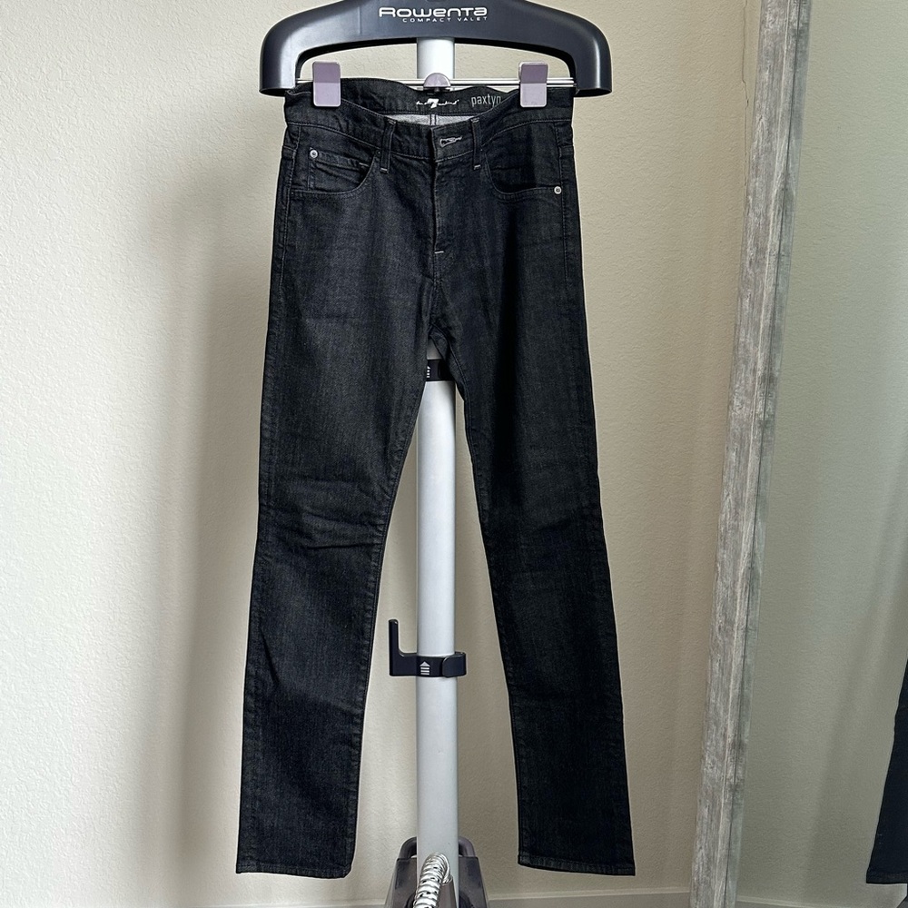 7 For All Mankind Paxtyn Black Skinny Jeans